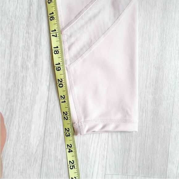 Athleta Eclipse 7/8 Tights Mesh Leggings Size Medium Pink Ballerina Gown - Picture 7 of 8